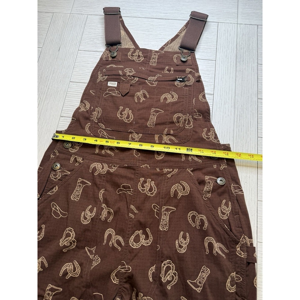 Duluth Trading Co Women's Heirloom Bib Overalls Dark Roast Western Charm XS/31 - Picture 6 of 10